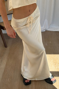 Morgan Satin Skirt Cream