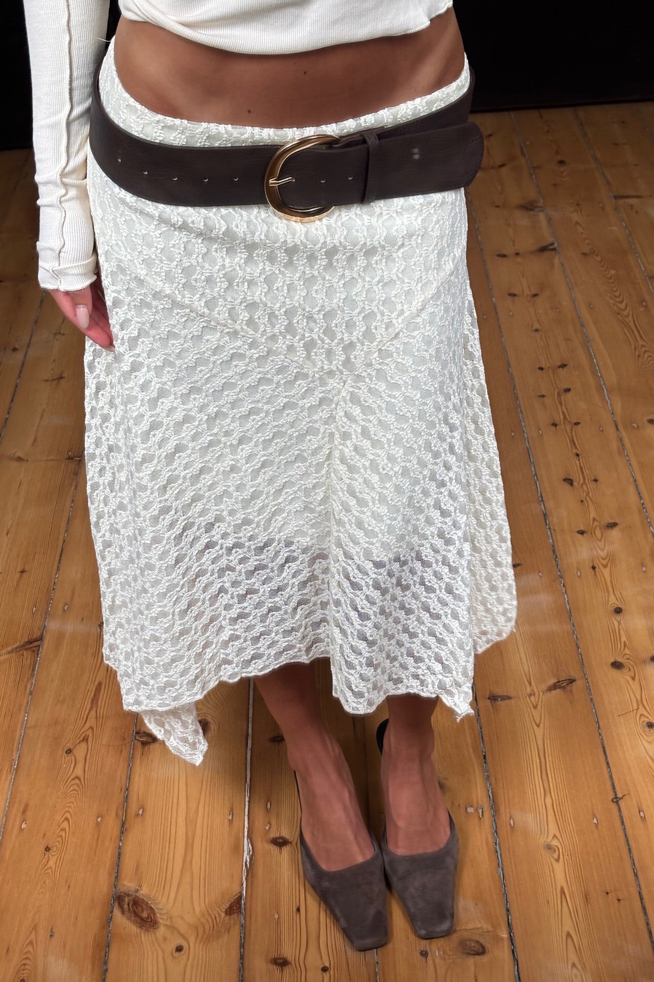 Shea Midi Skirt Cream
