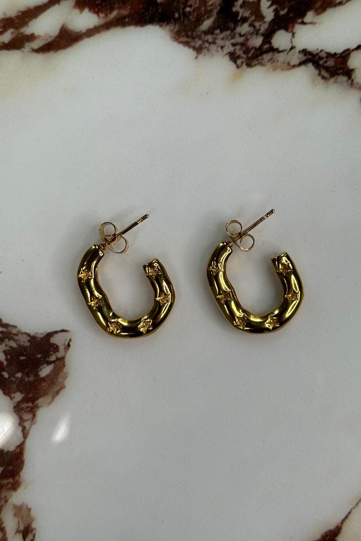 Star Half Hoop Earring Gold