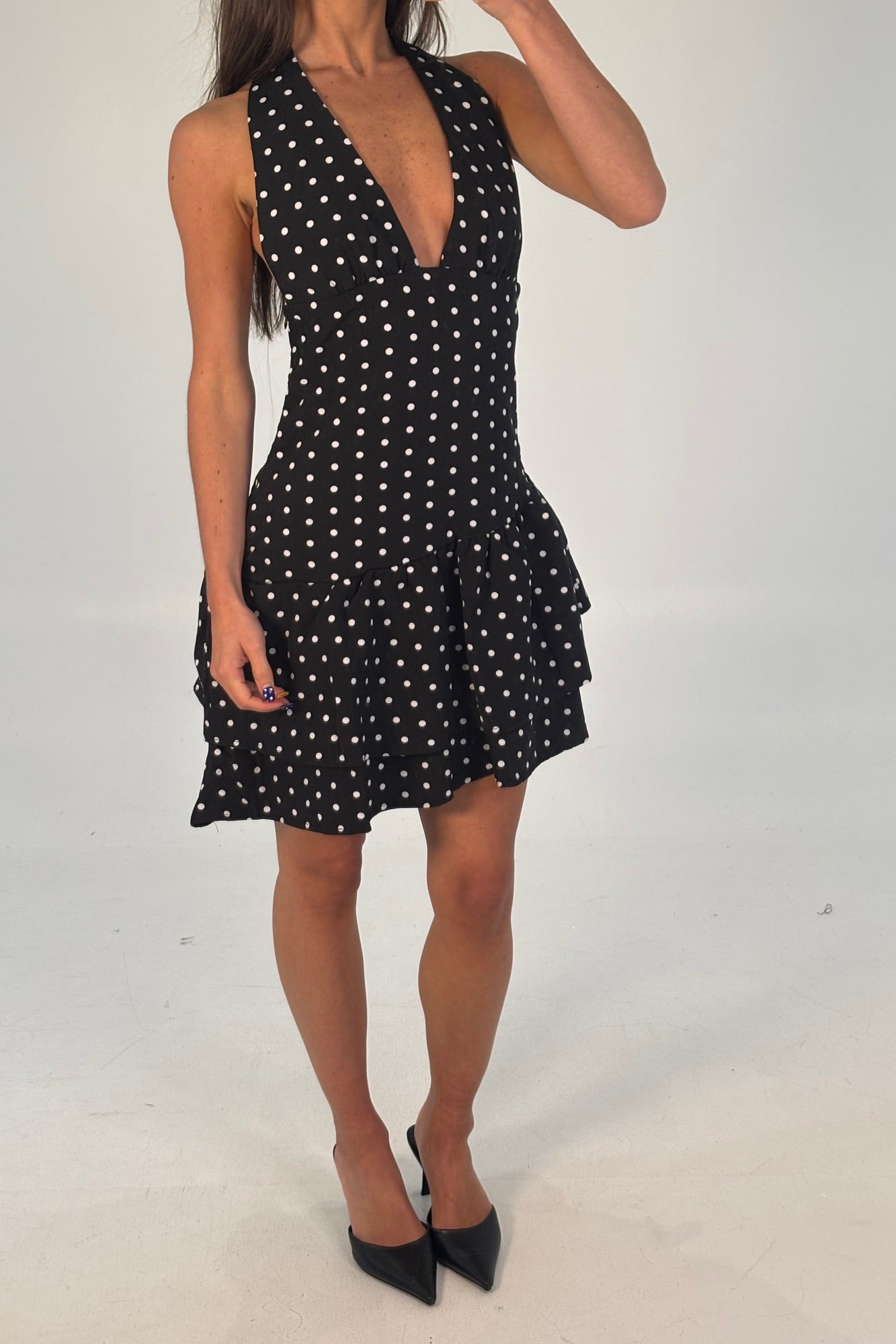 Delta Polka Dot Dress Black