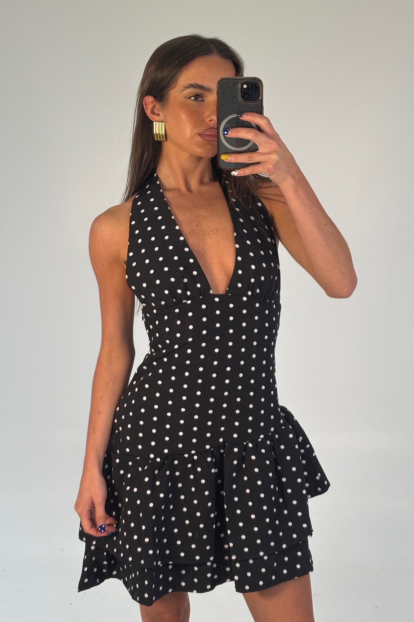 Delta Polka Dot Dress Black