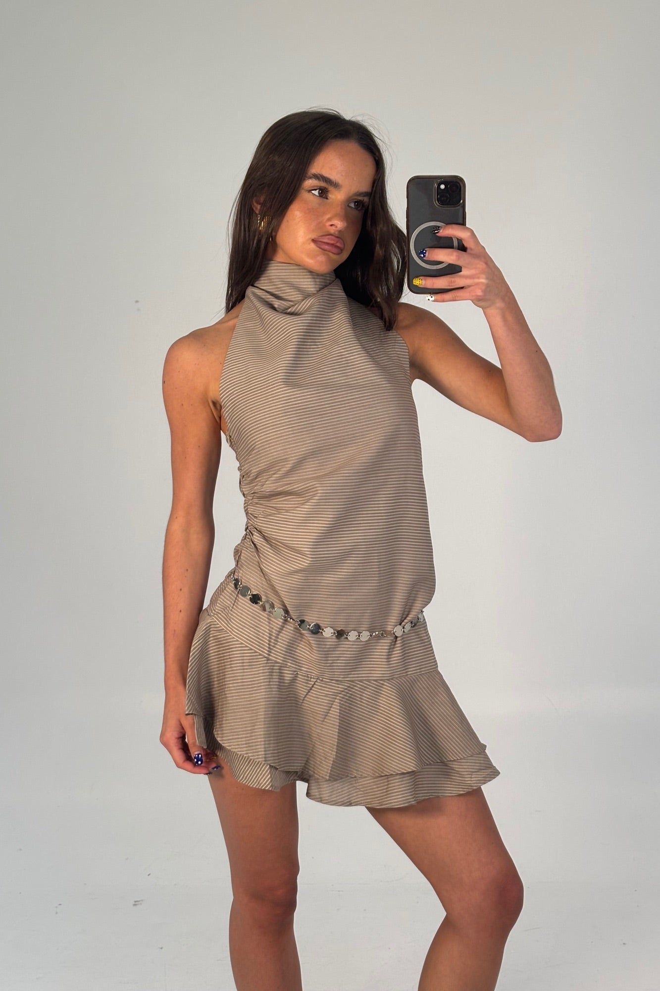 Linda Mini Dress Beige