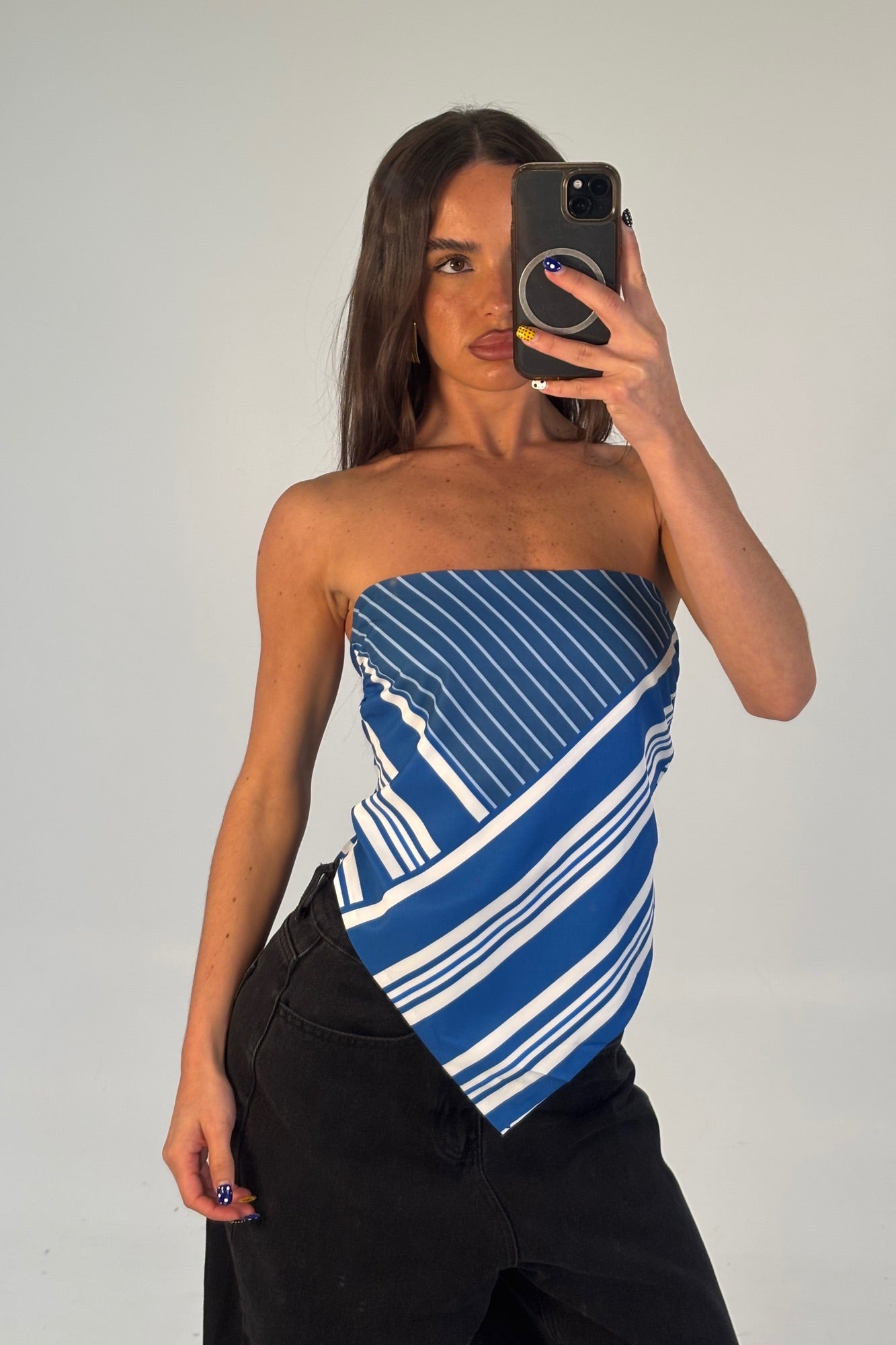 Kane Scarf Top Blue