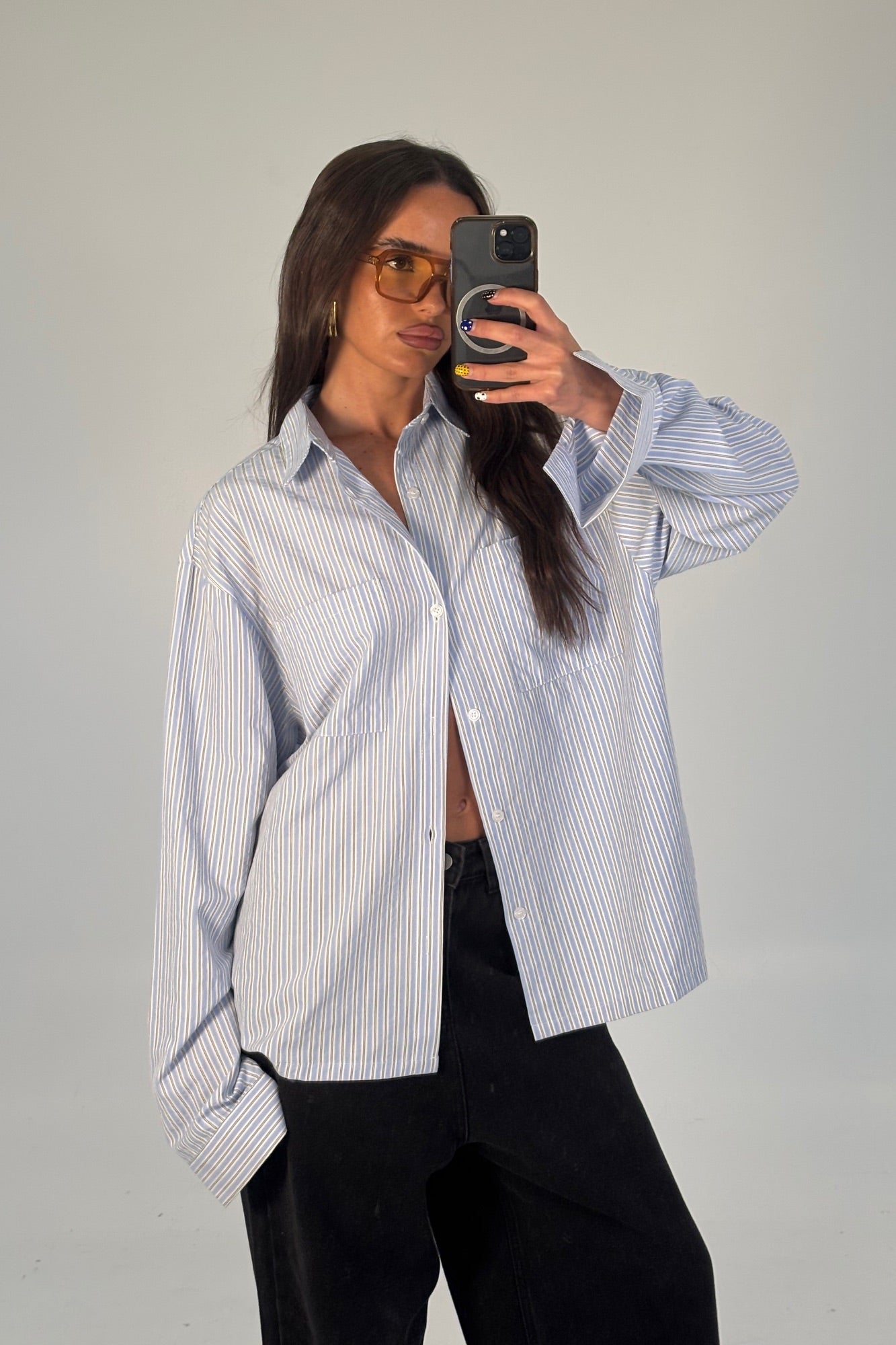 Unisex Miles Stripe Shirt Blue