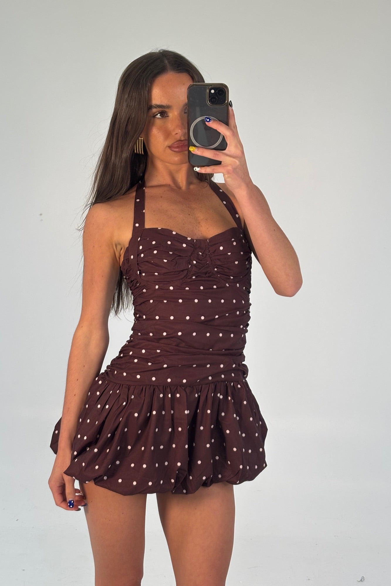 Delilah Mini Dress Chocolate