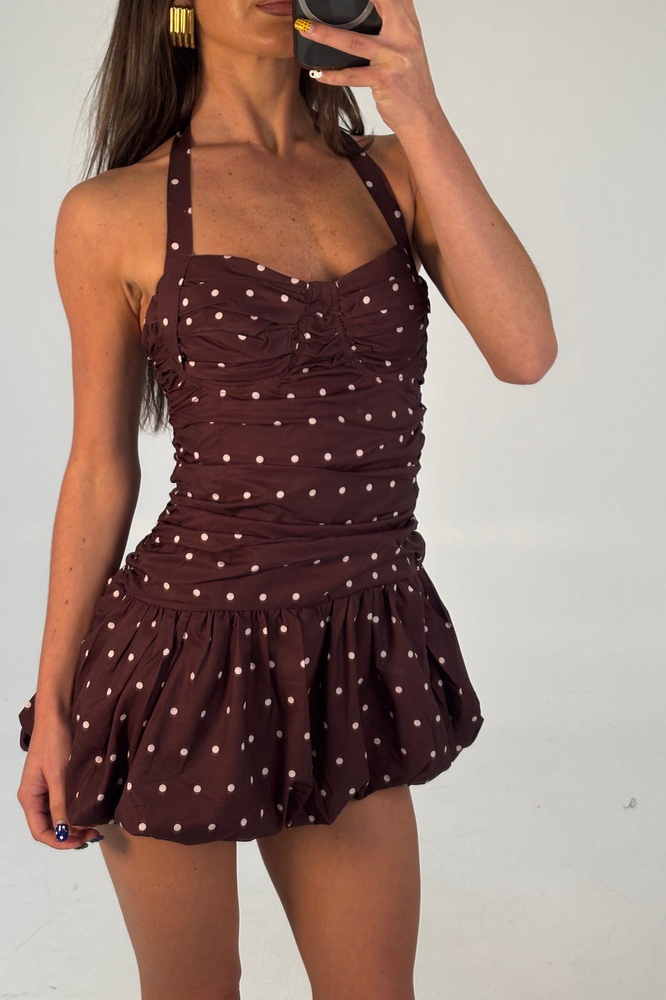 Delilah Mini Dress Chocolate