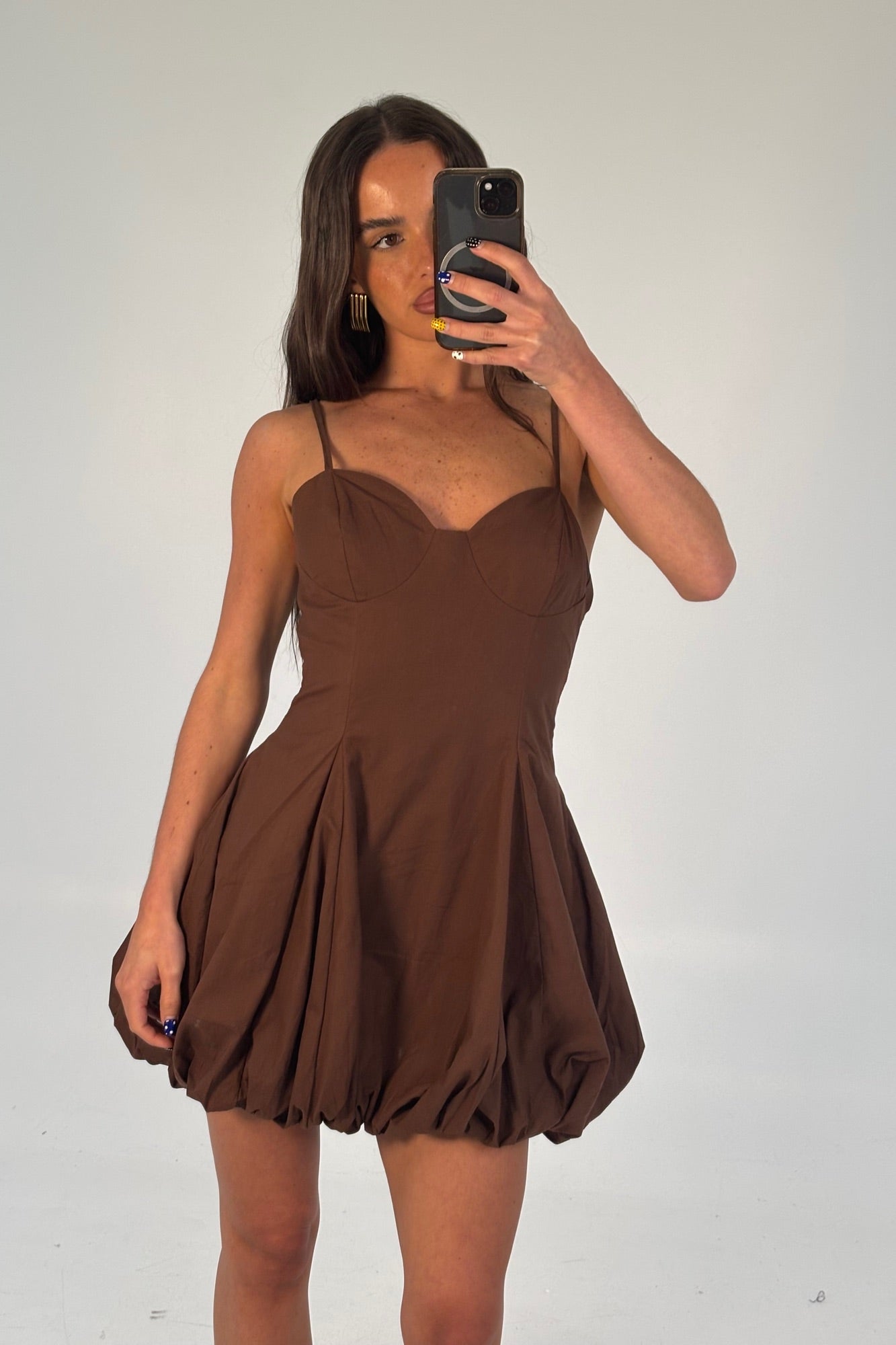 Catrina Mini Dress Chocolate