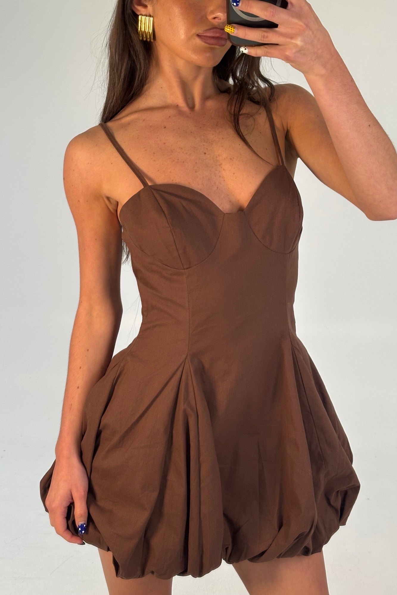 Catrina Mini Dress Chocolate