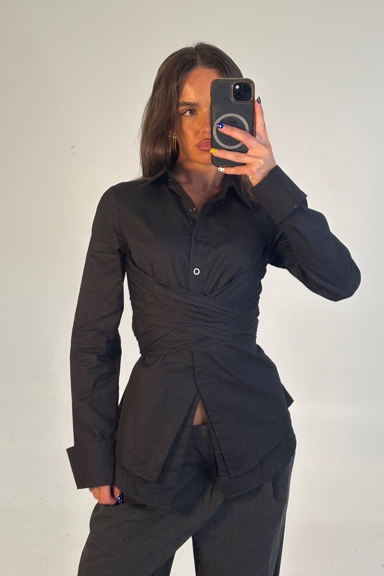 Vixon Wrap Shirt Black
