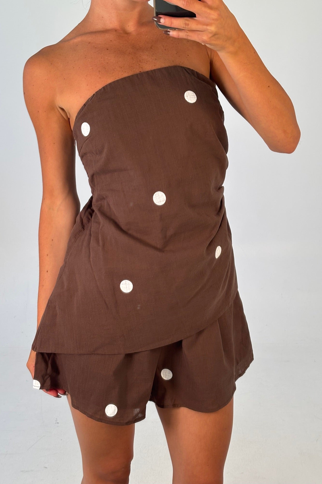 Erica Set Chocolate Polka