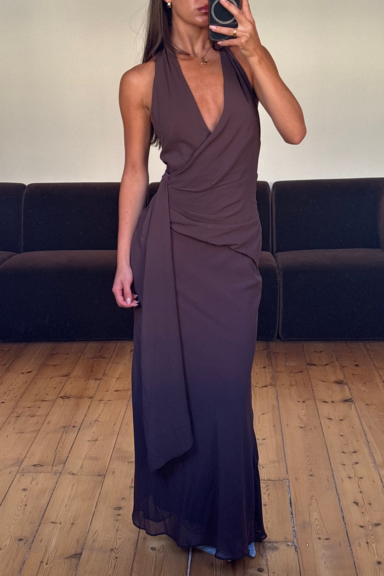 Sarena Midi Dress Chocolate