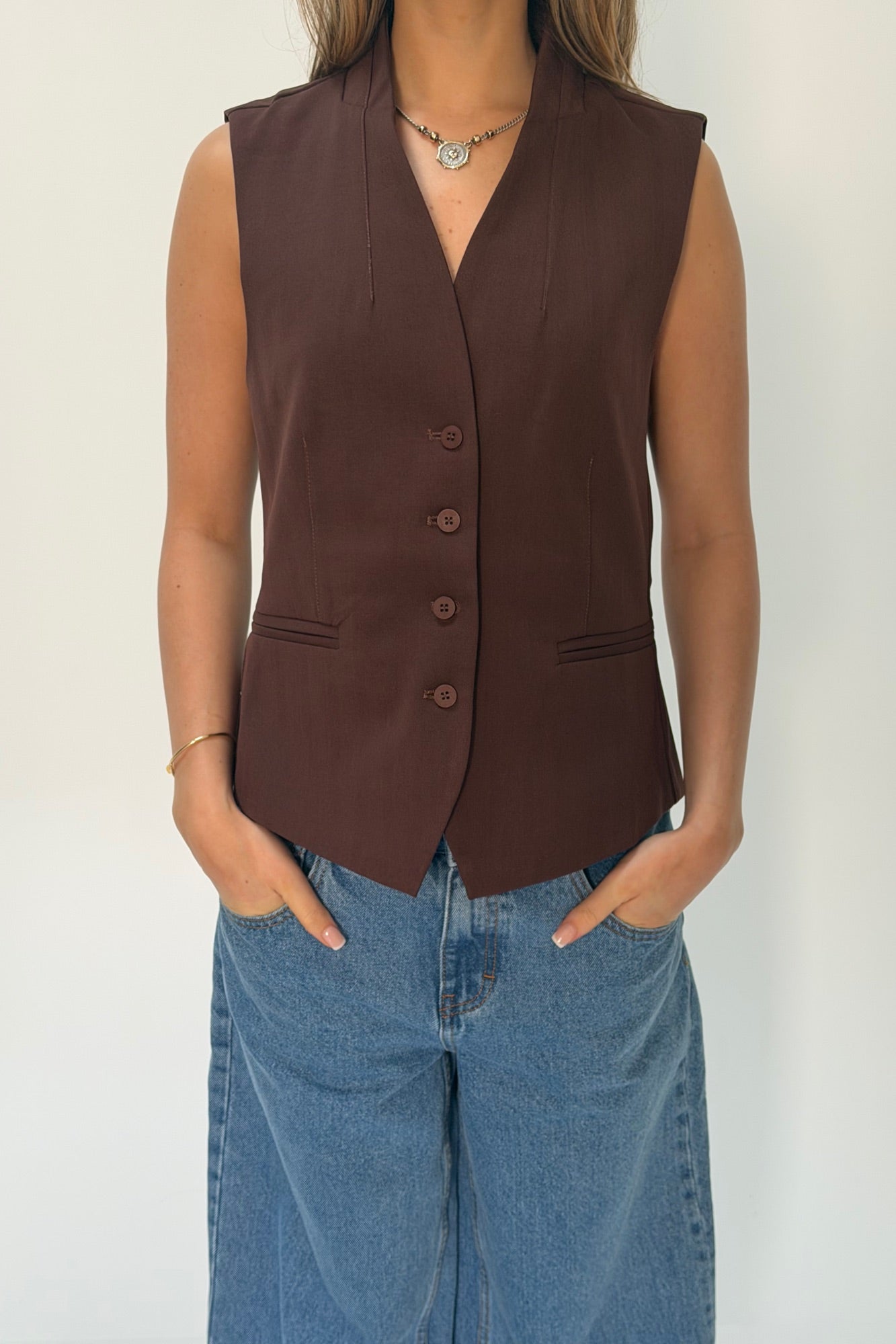 Angeline Vest Chocolate