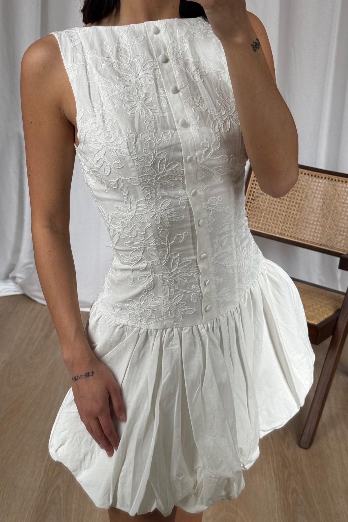 Bridie Mini Dress White