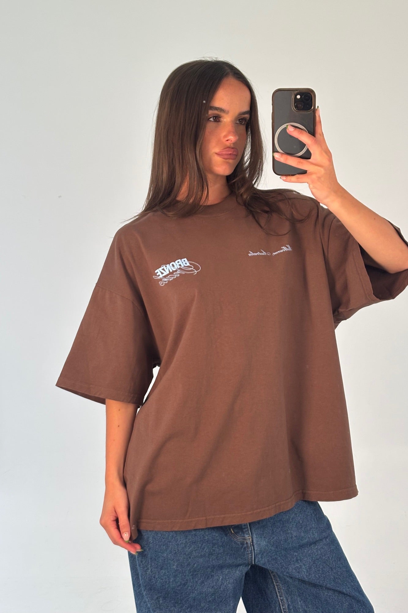 Unisex Bronze Snake Signature Tee Choc