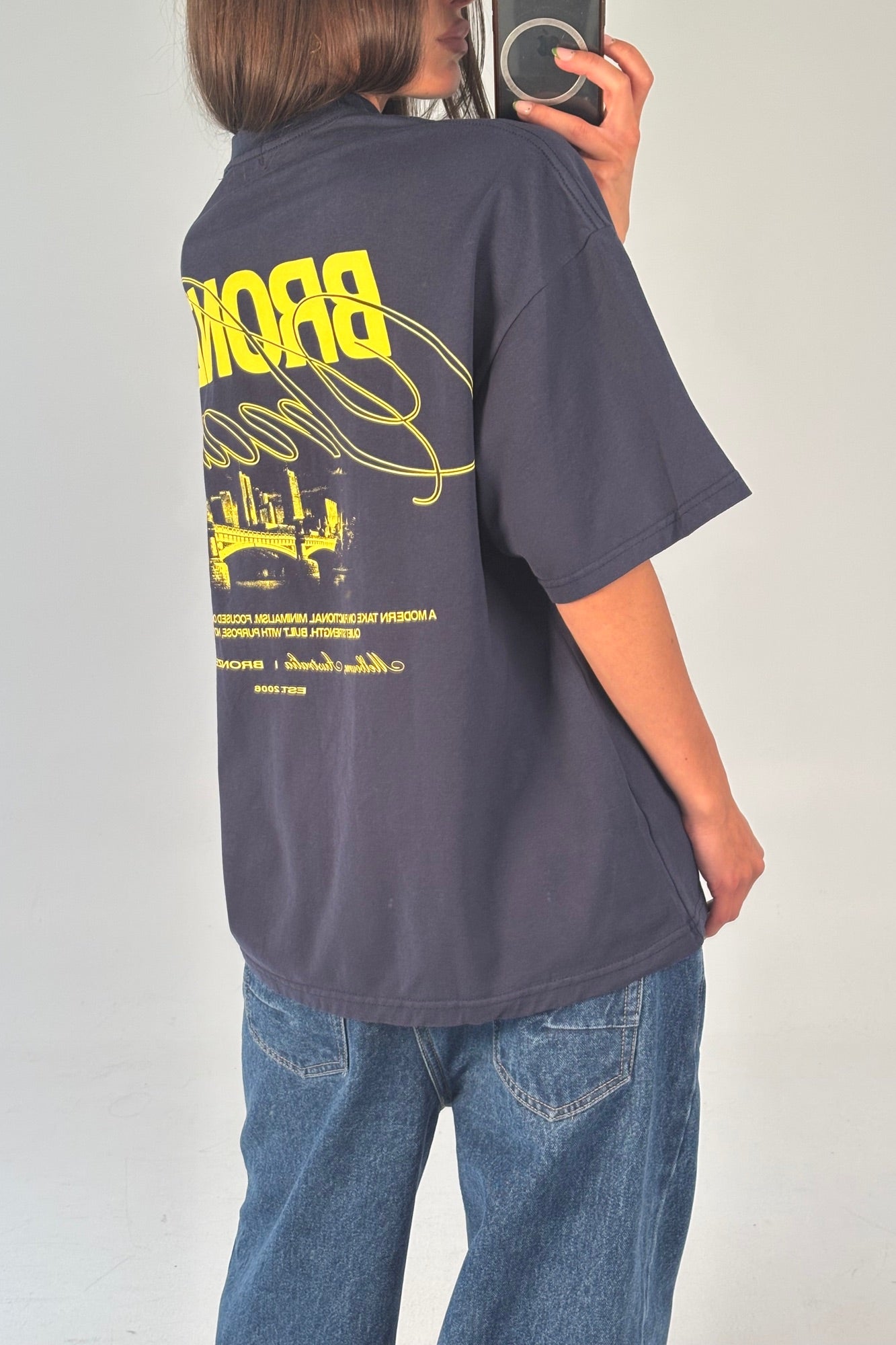 Unisex Bronze Snake Signature Tee Navy