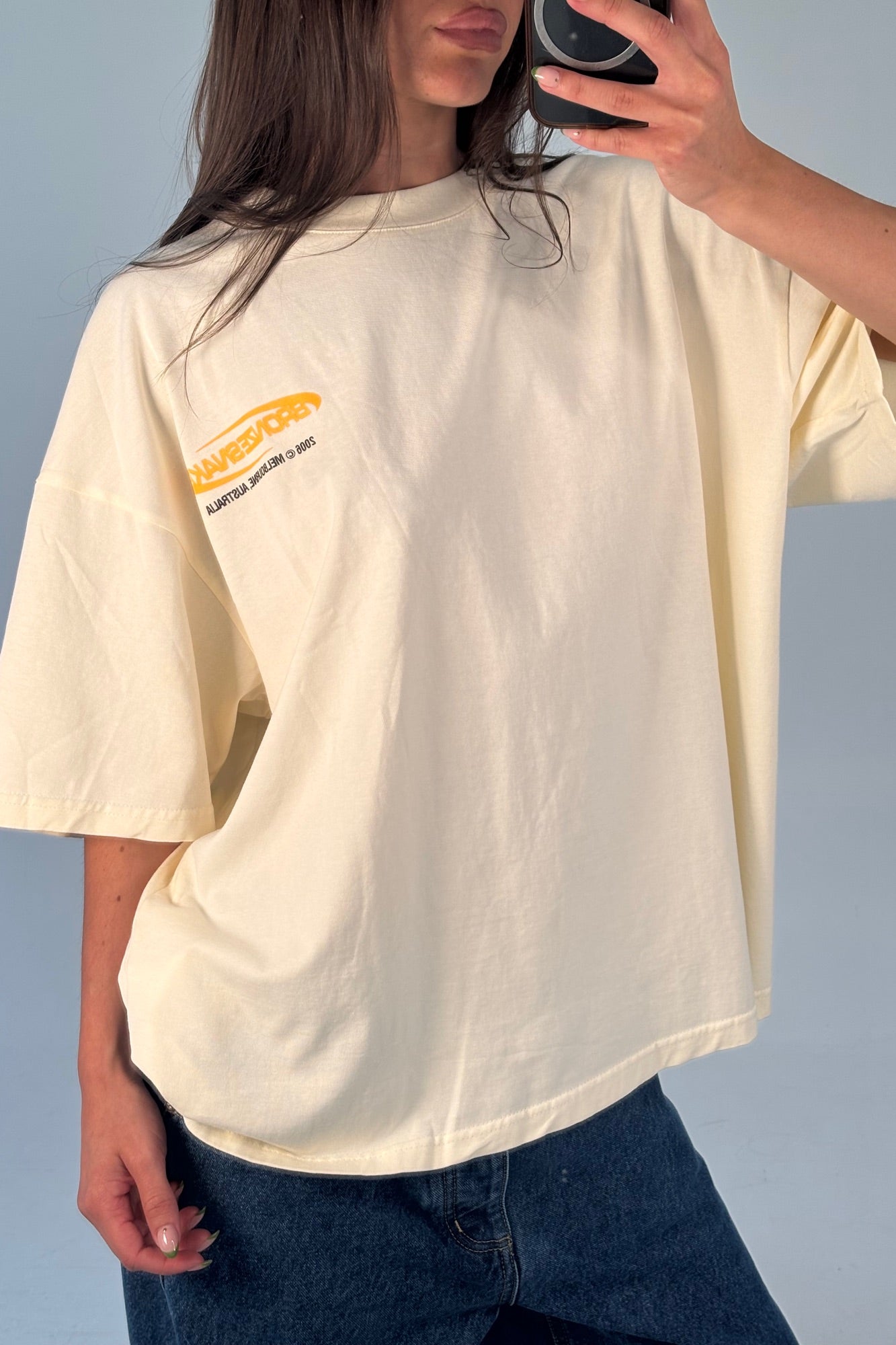 Unisex Bronze Snake Classic Tee Ivory