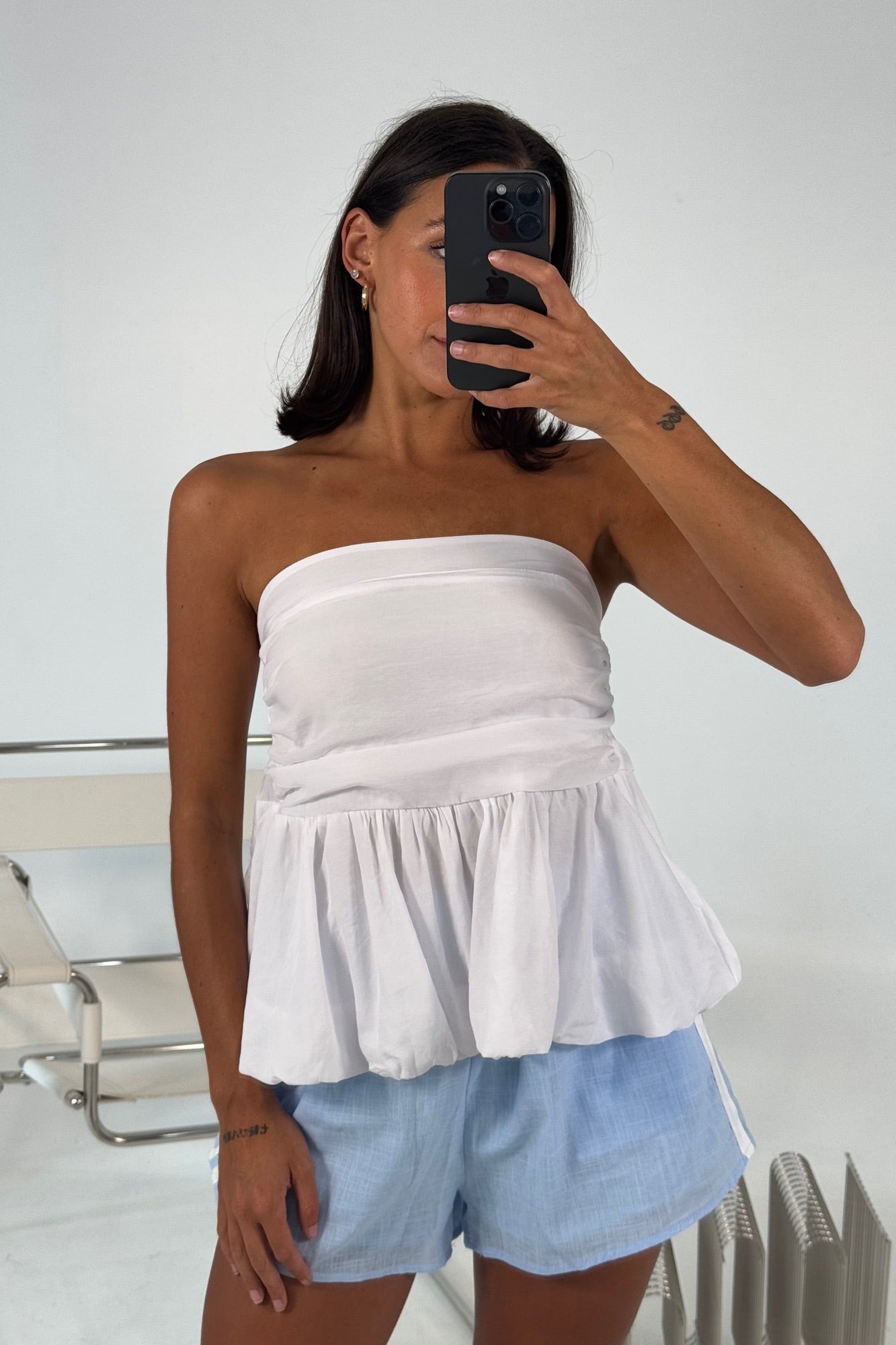 Aries Strapless Top White