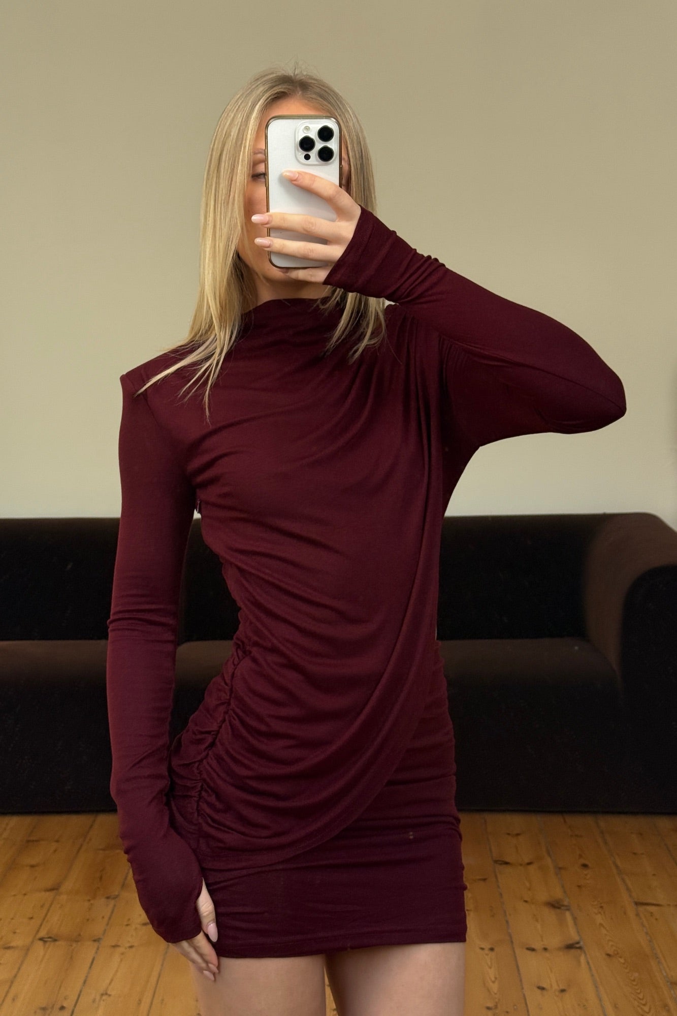 Clover Mini Dress Wine
