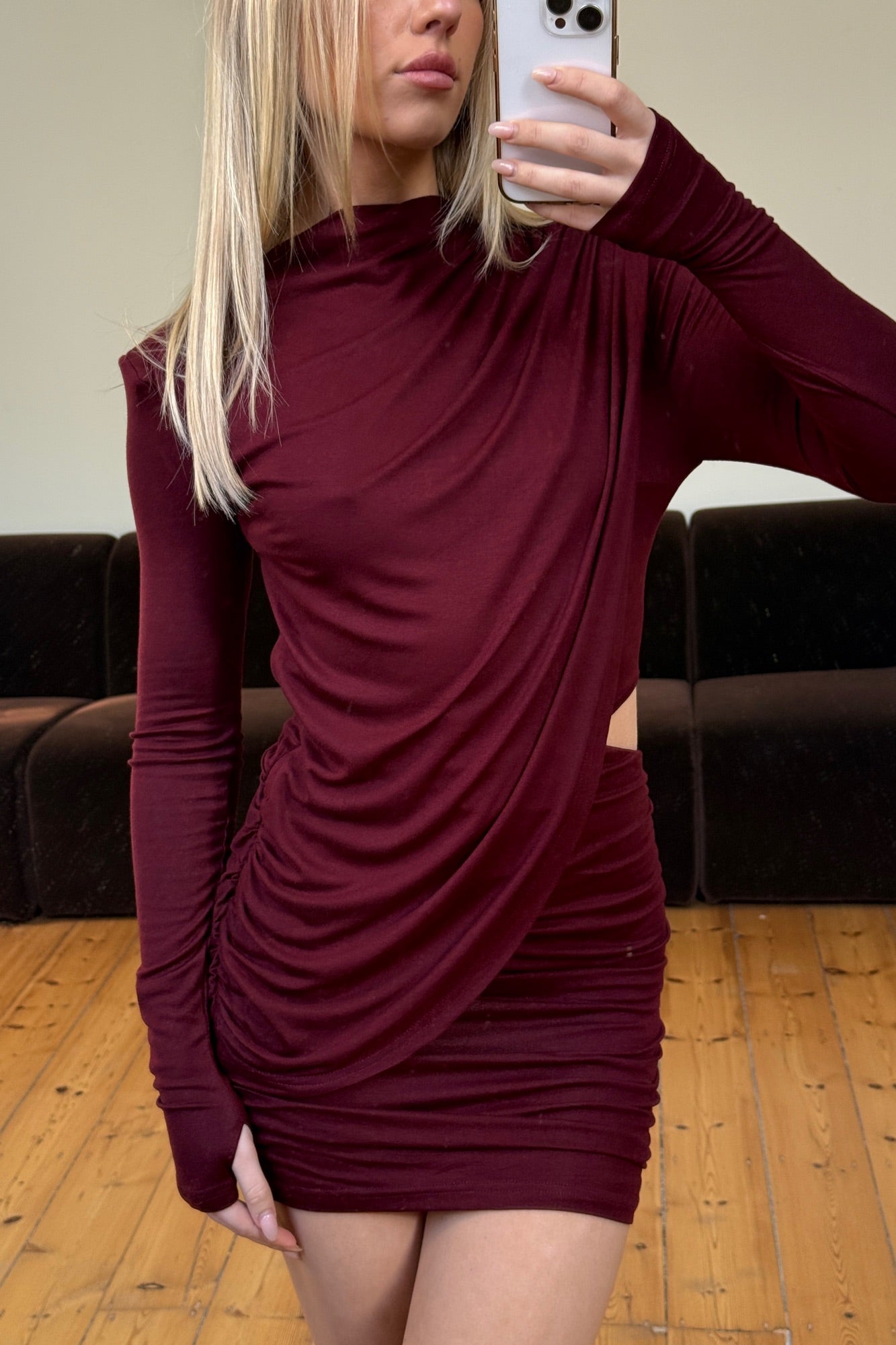 Clover Mini Dress Wine