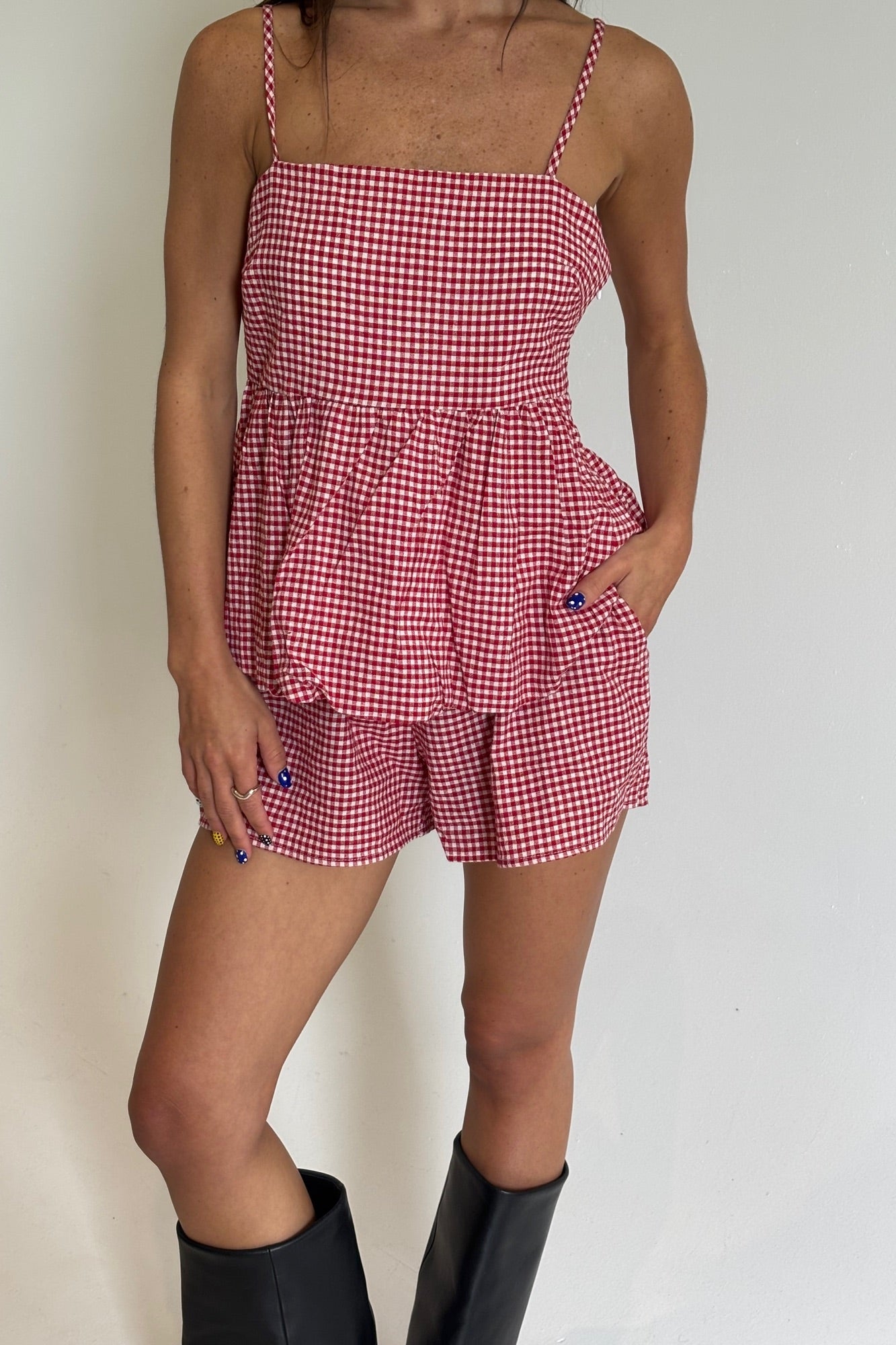 Dolly Gingham Set Red