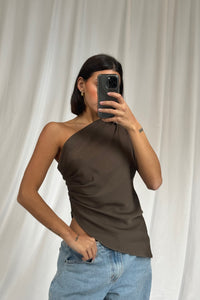 Gracie Draped Top Choc