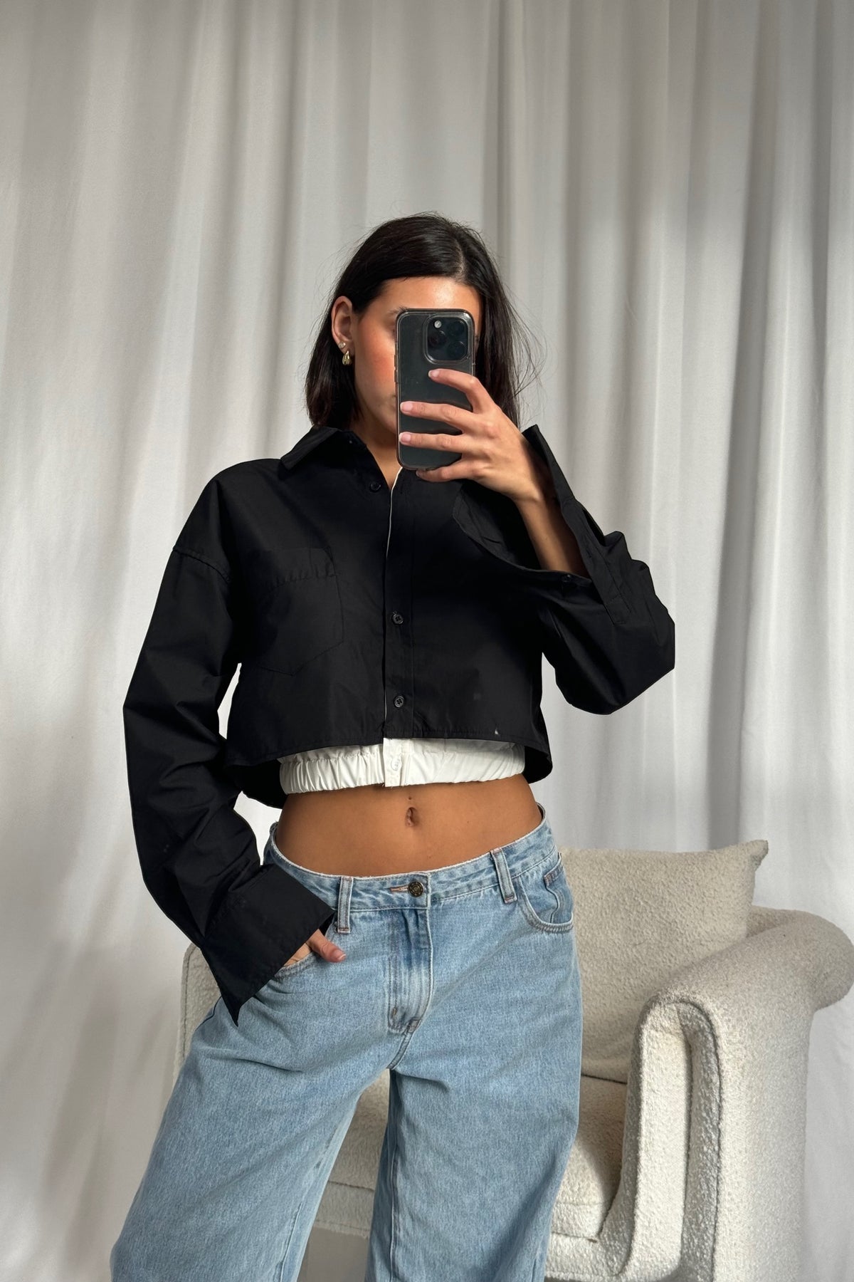 Sabrina Crop Black - FINAL SALE