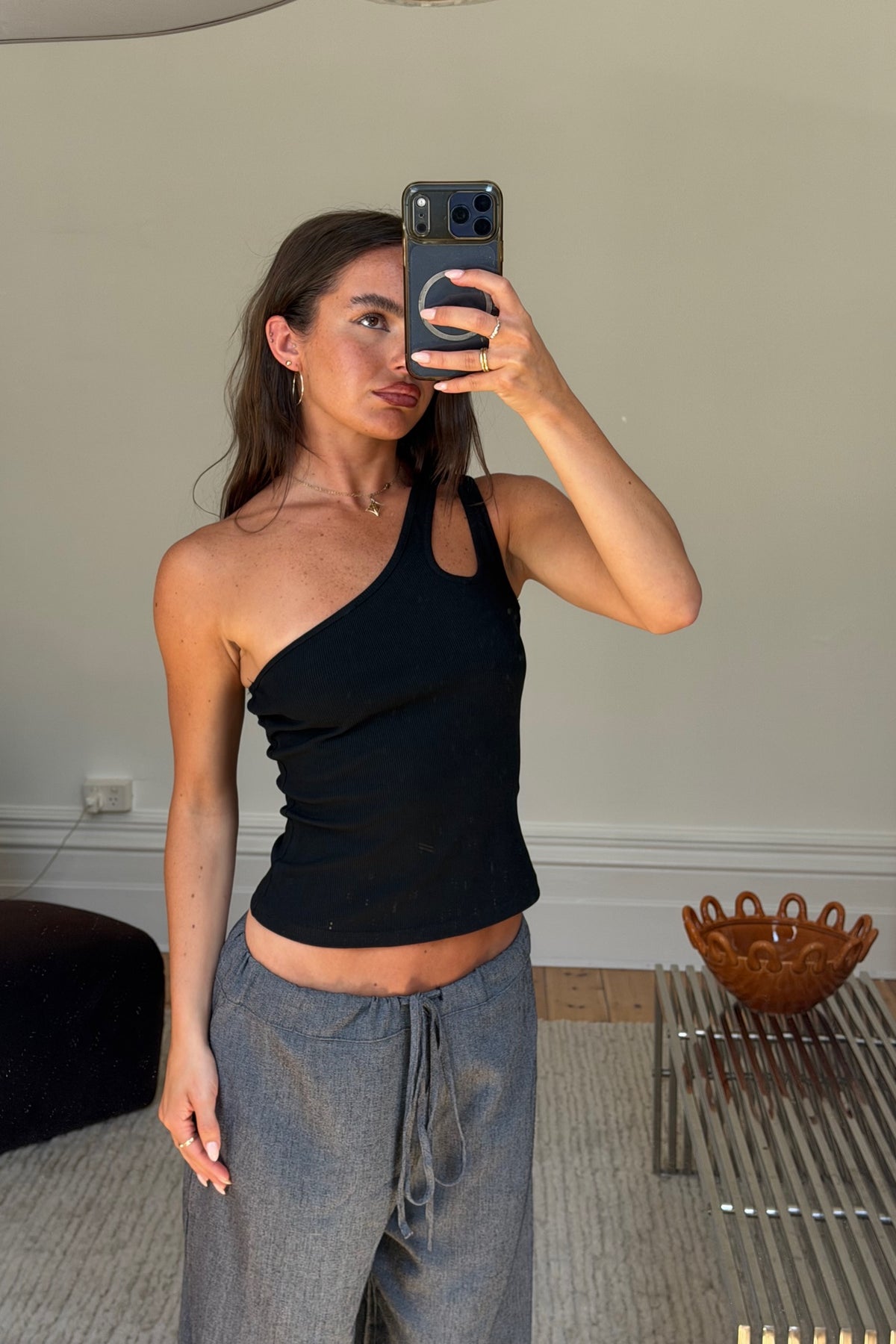 Rue Asymmetric Top Black