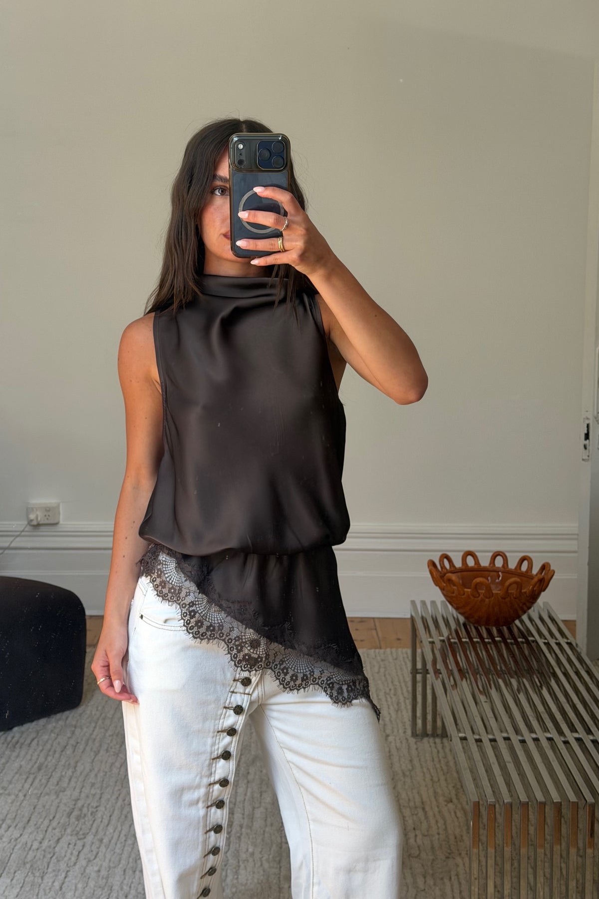 Prue Lace Top Dark Chocolate