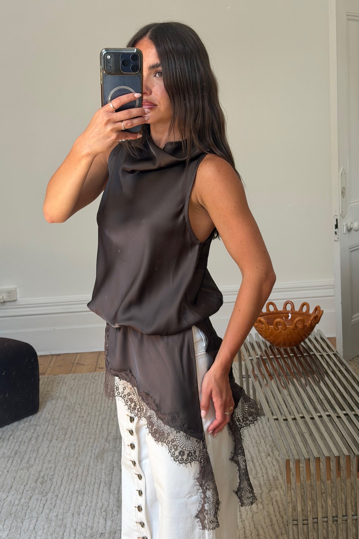 Prue Lace Top Dark Chocolate