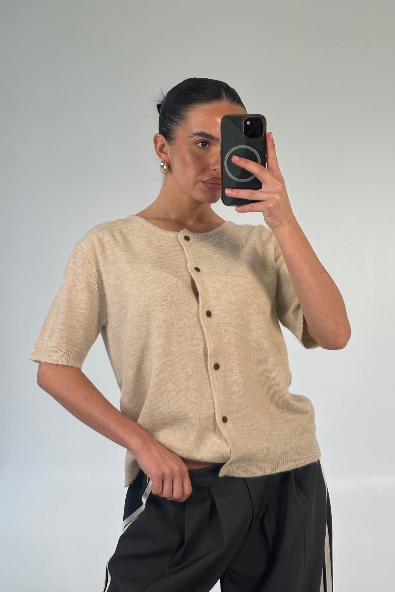 Geisha Short Sleeve Top Stone