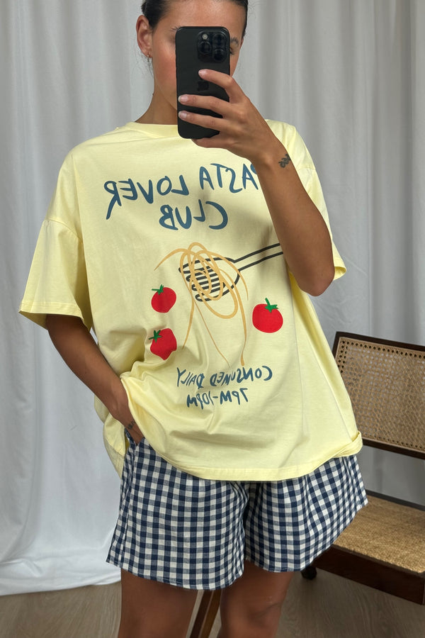 Pasta Lover Club Top Yellow