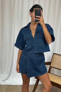 Seona Denim Set Dark Blue