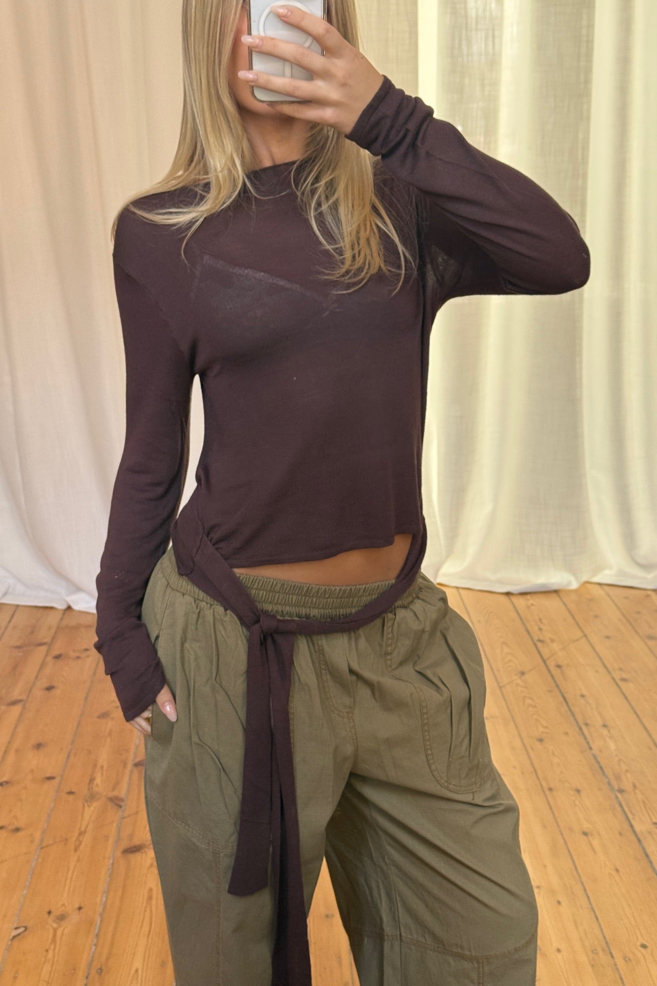 Natalia Long Sleeve Chocolate