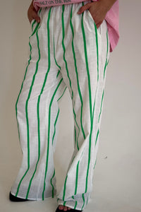 Terry Pant Green/White