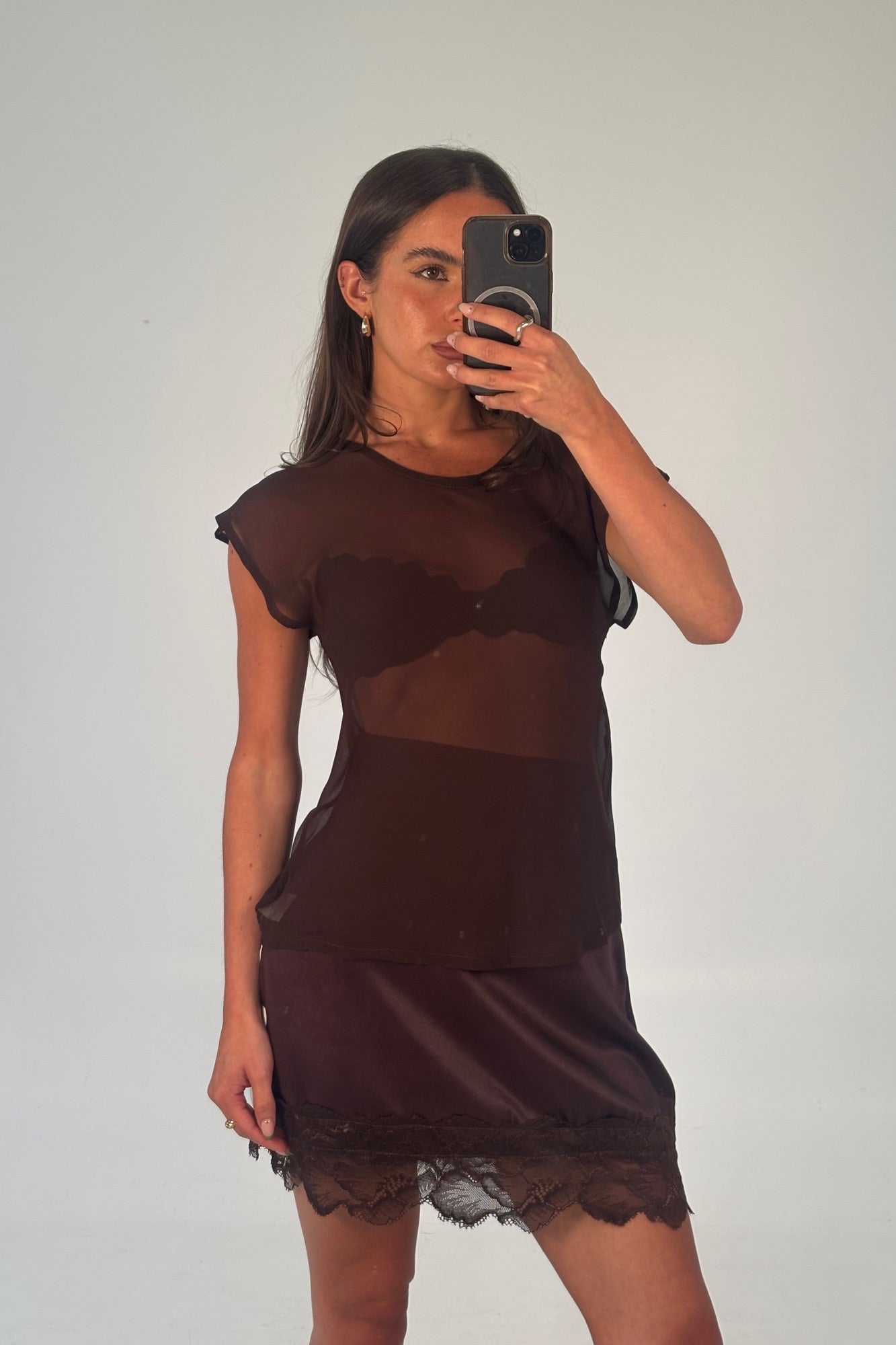 Camille Mini Skirt Chocolate