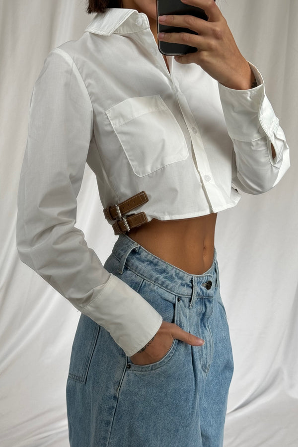 Kelsey Crop White - FINAL SALE