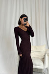 Adaleigh Midi Dress Dark Brown