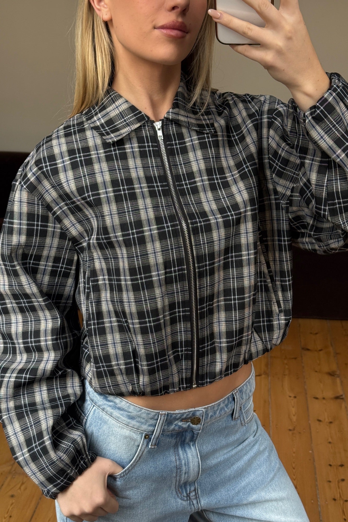Alix Bomber Plaid