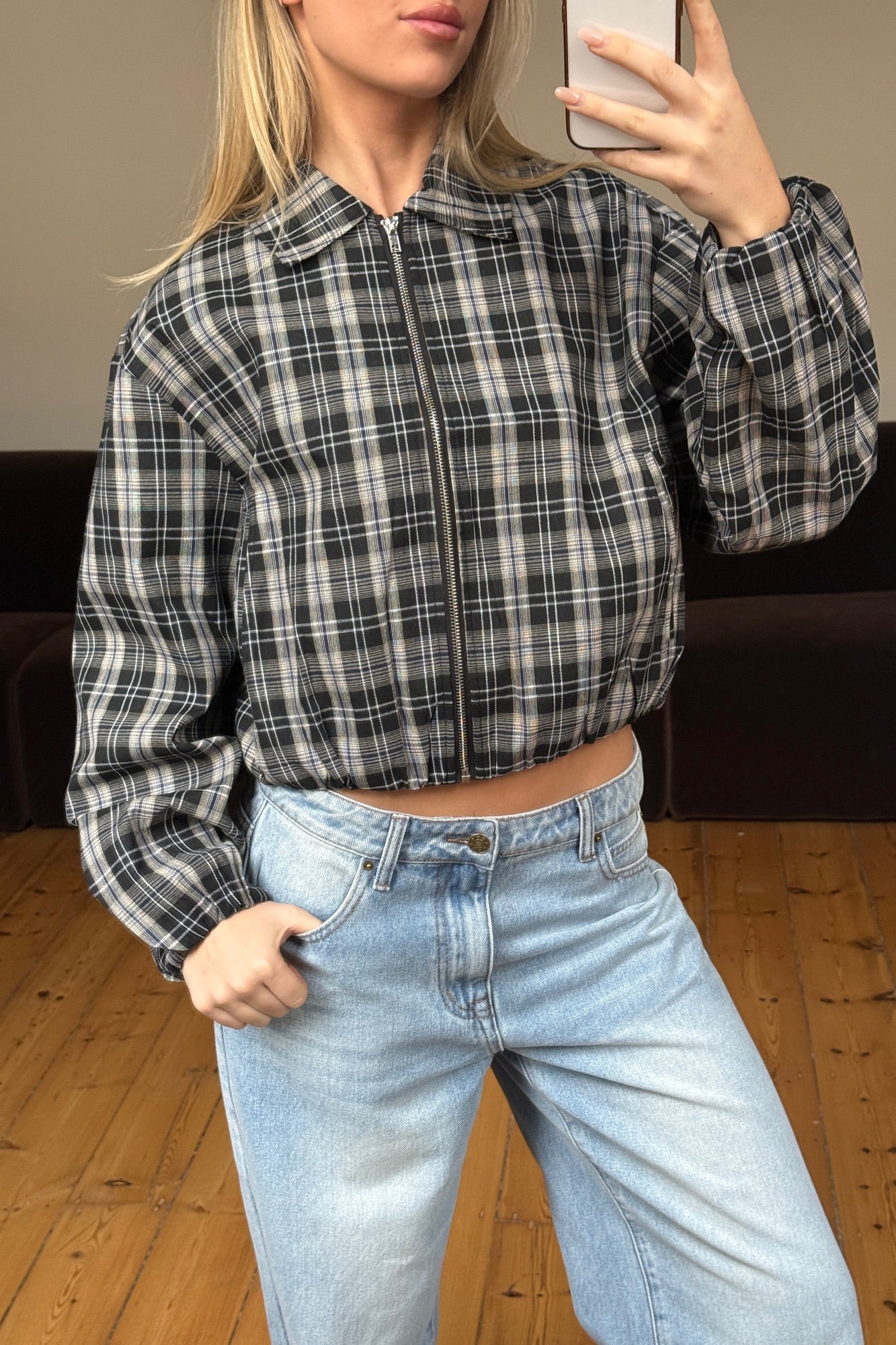 Alix Bomber Plaid