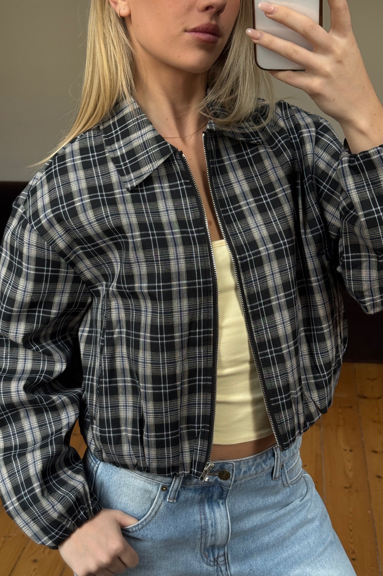Alix Bomber Plaid