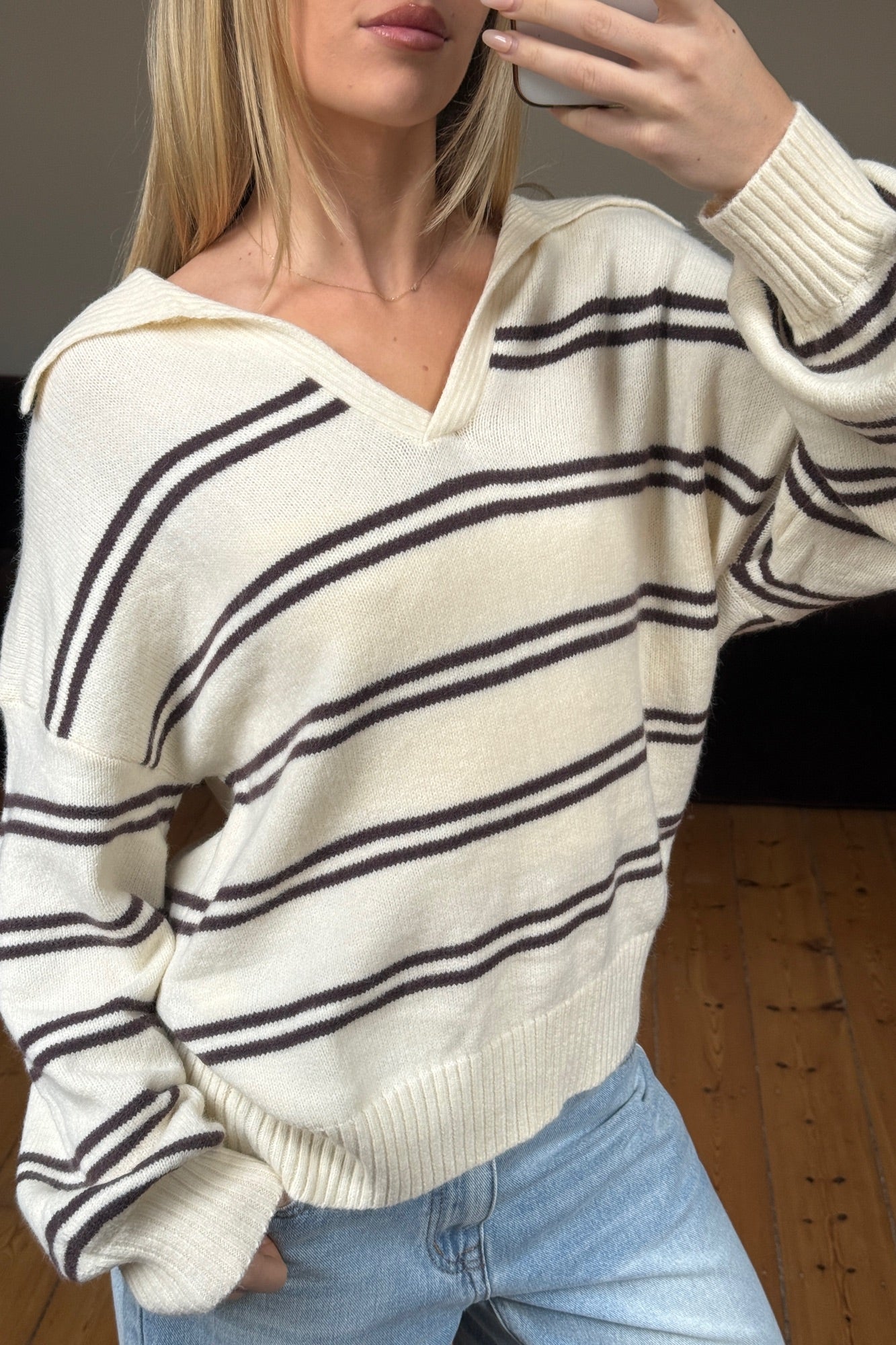 Pina Knitted Polo Beige