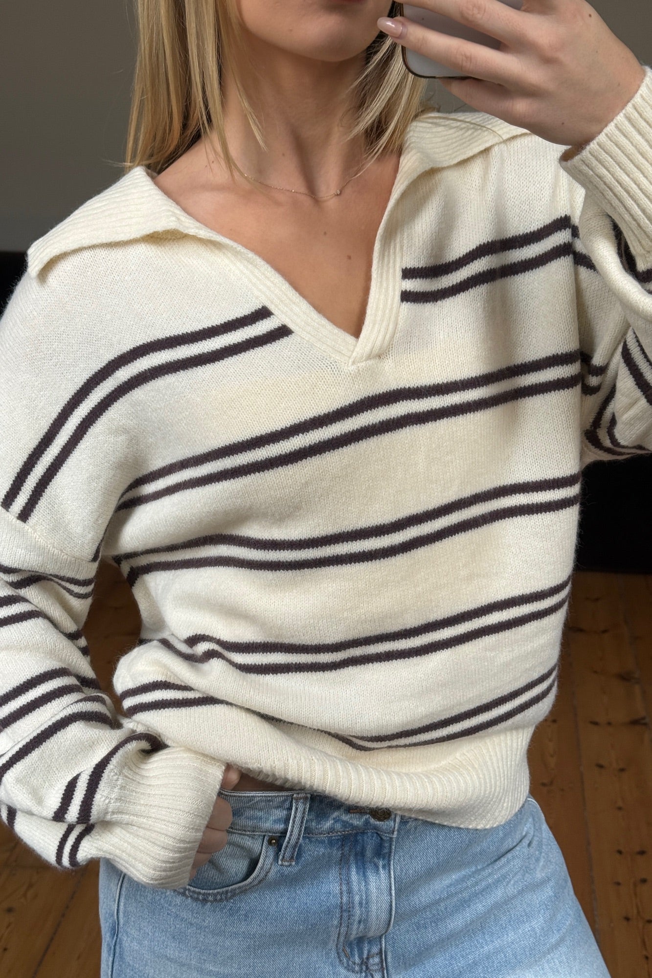 Pina Knitted Polo Beige
