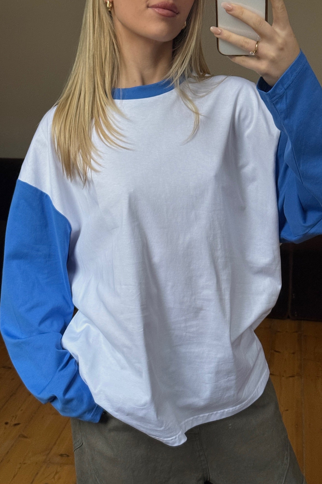 Unisex Raglan Long Sleeve Blue