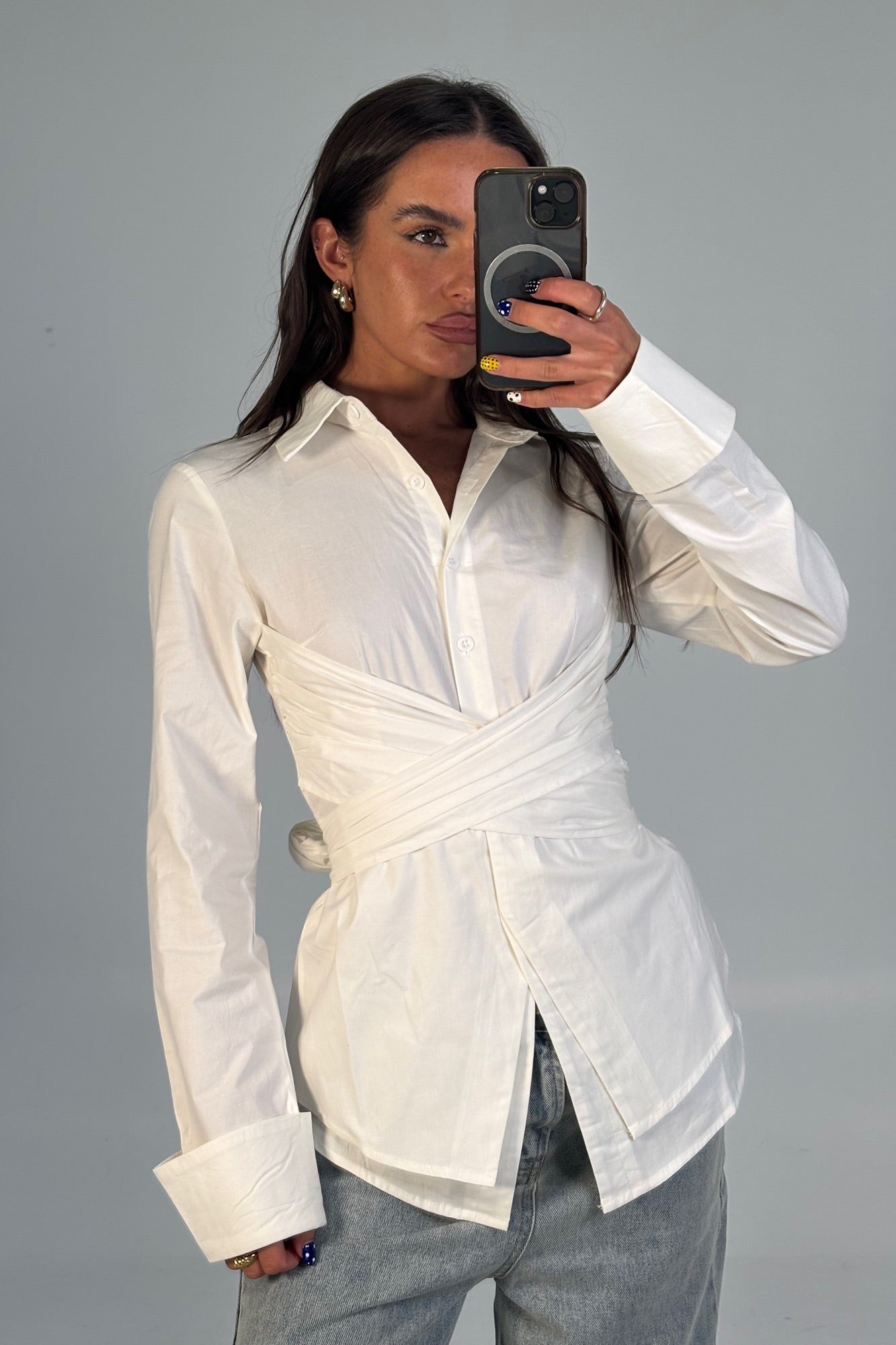 Vixon Wrap Shirt White