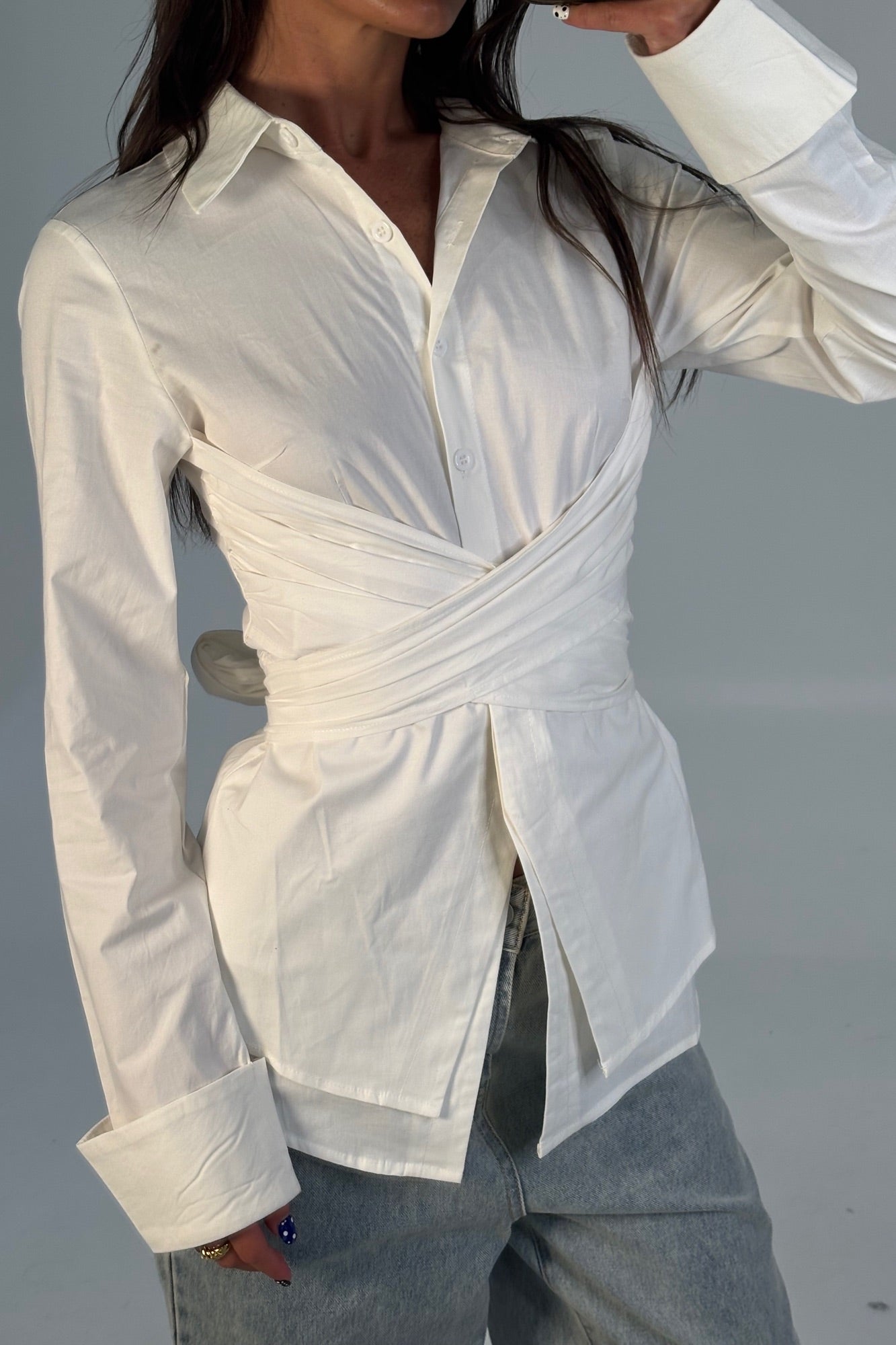 Vixon Wrap Shirt White