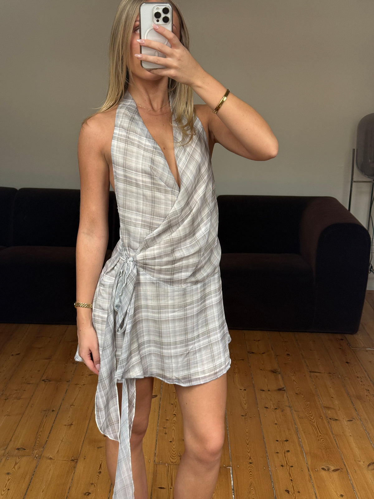 Linda Wrap Dress Grey