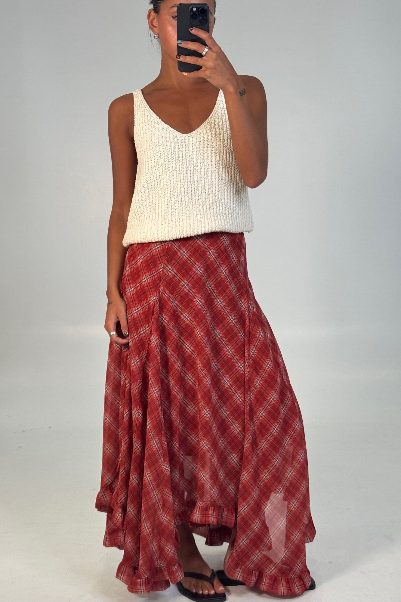 Iggy Midi Skirt Red