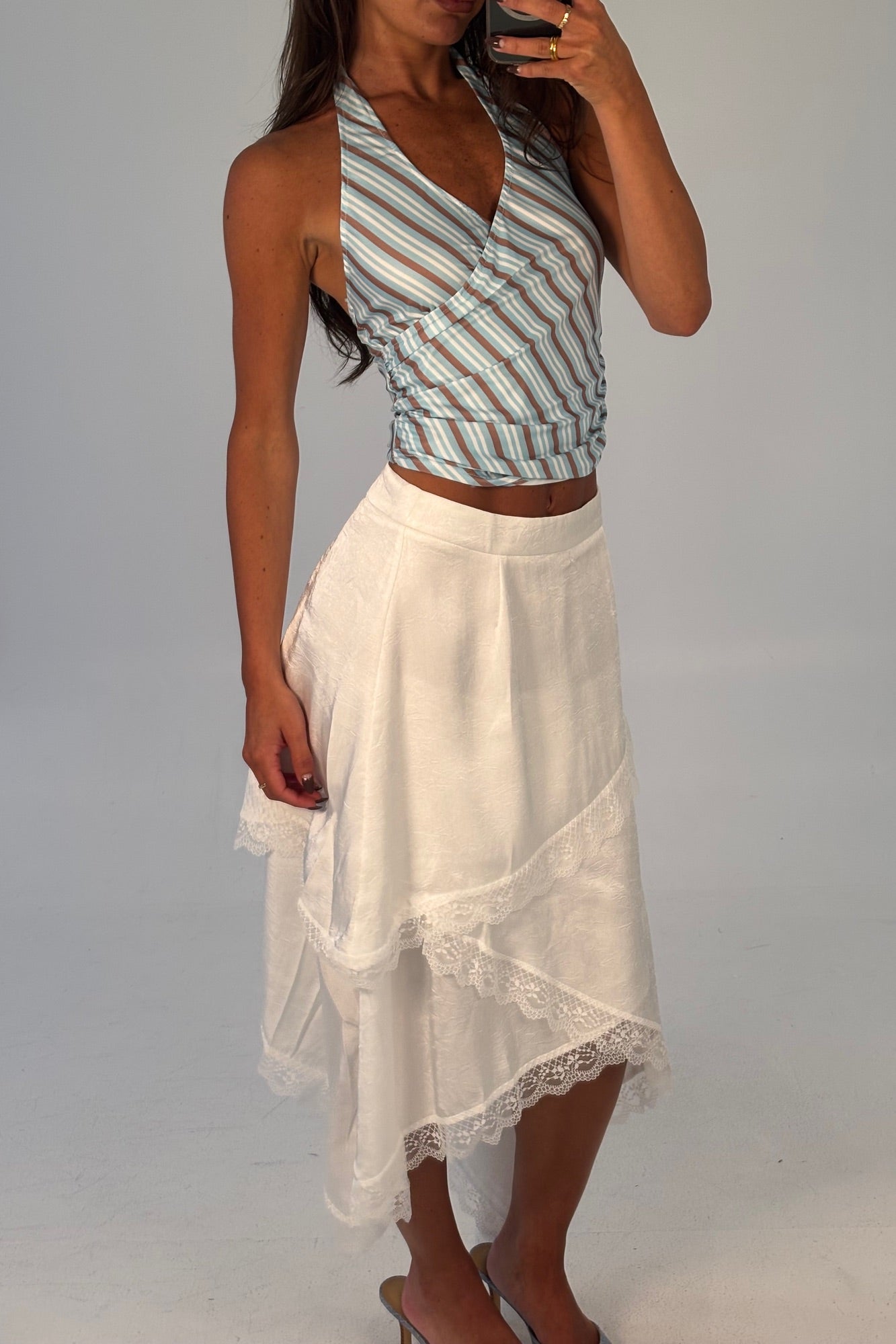 Yianni Midi Skirt White