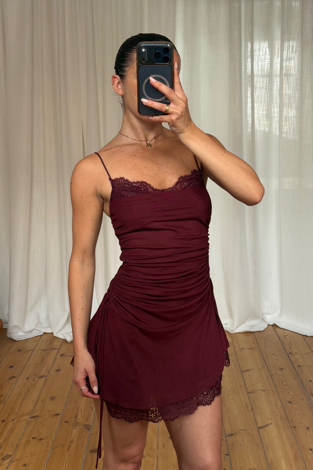 Logan Mini Dress Wine
