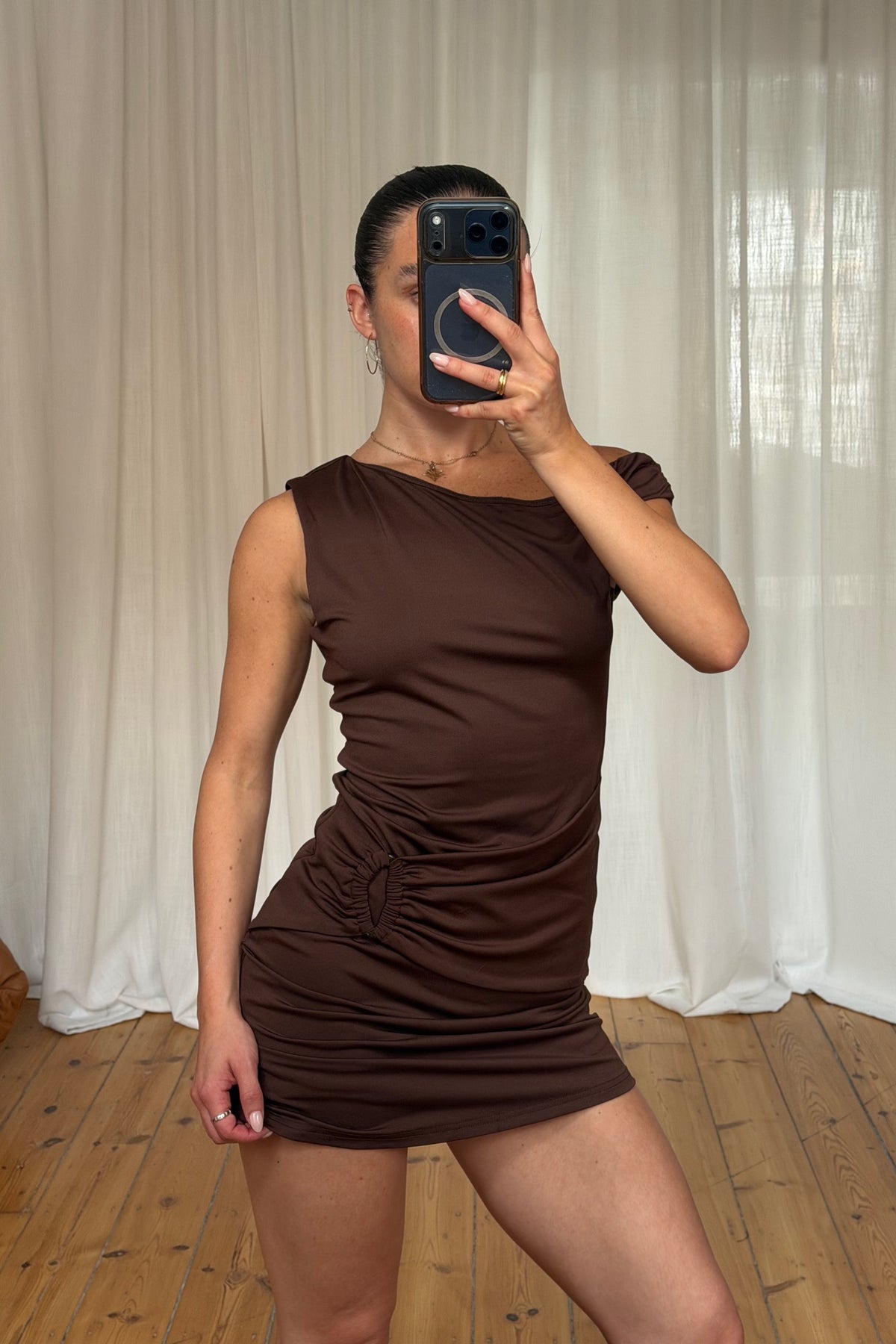 Marion Mini Dress Chocolate